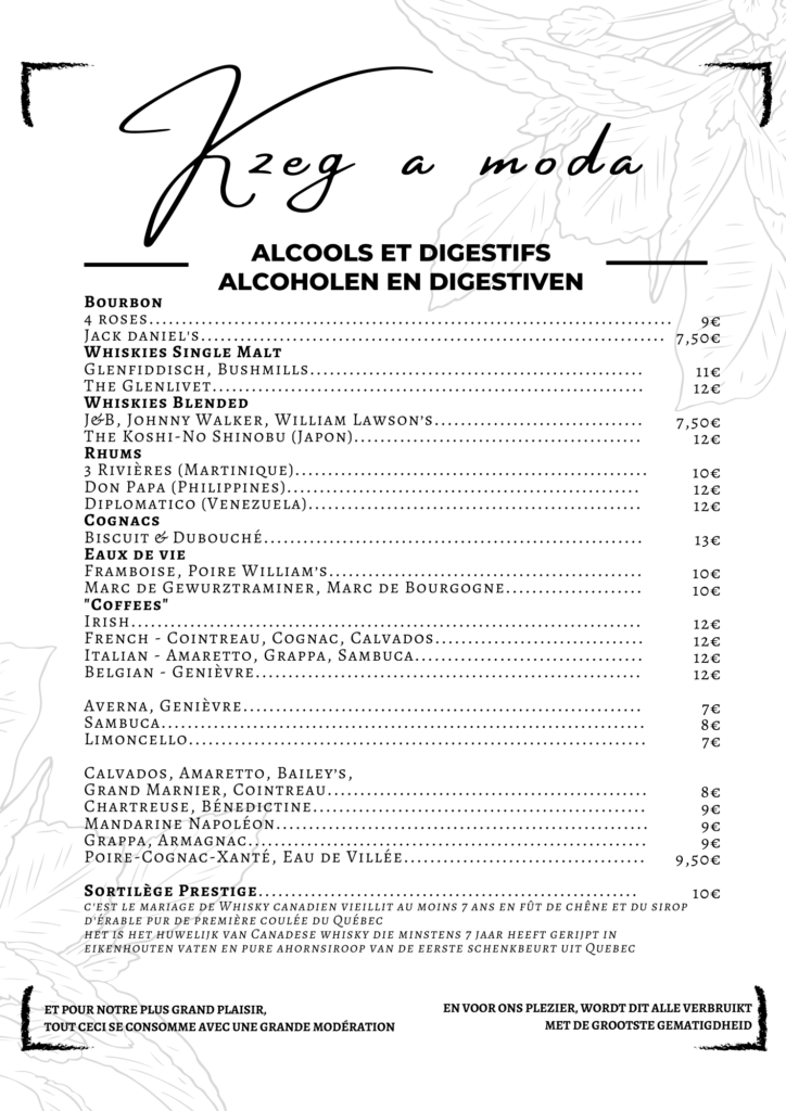 Alcools et digestifs